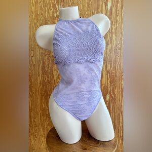 ❌CLEARANCE❌ Lavender Lace Halter Bodysuit